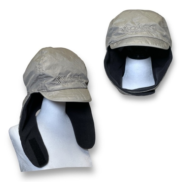 Columbia Fleece Lined Nylon Winter Hat With Ear Flaps Beige Size XL Unisex - Picture 2 of 14